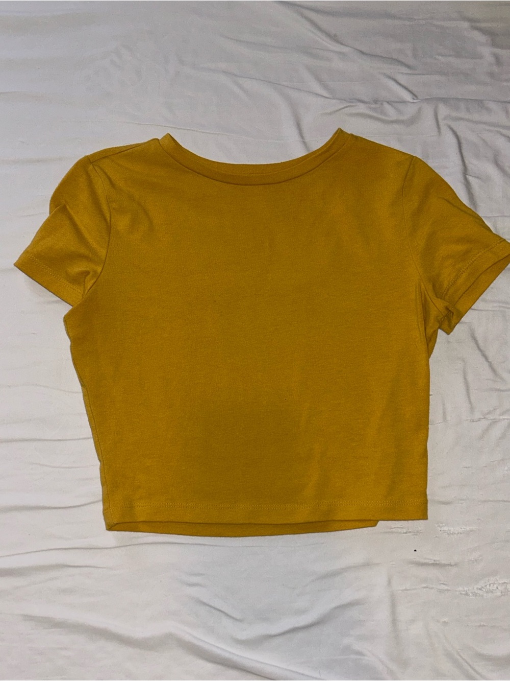 Sunshine marigold yellow crop top tee small
